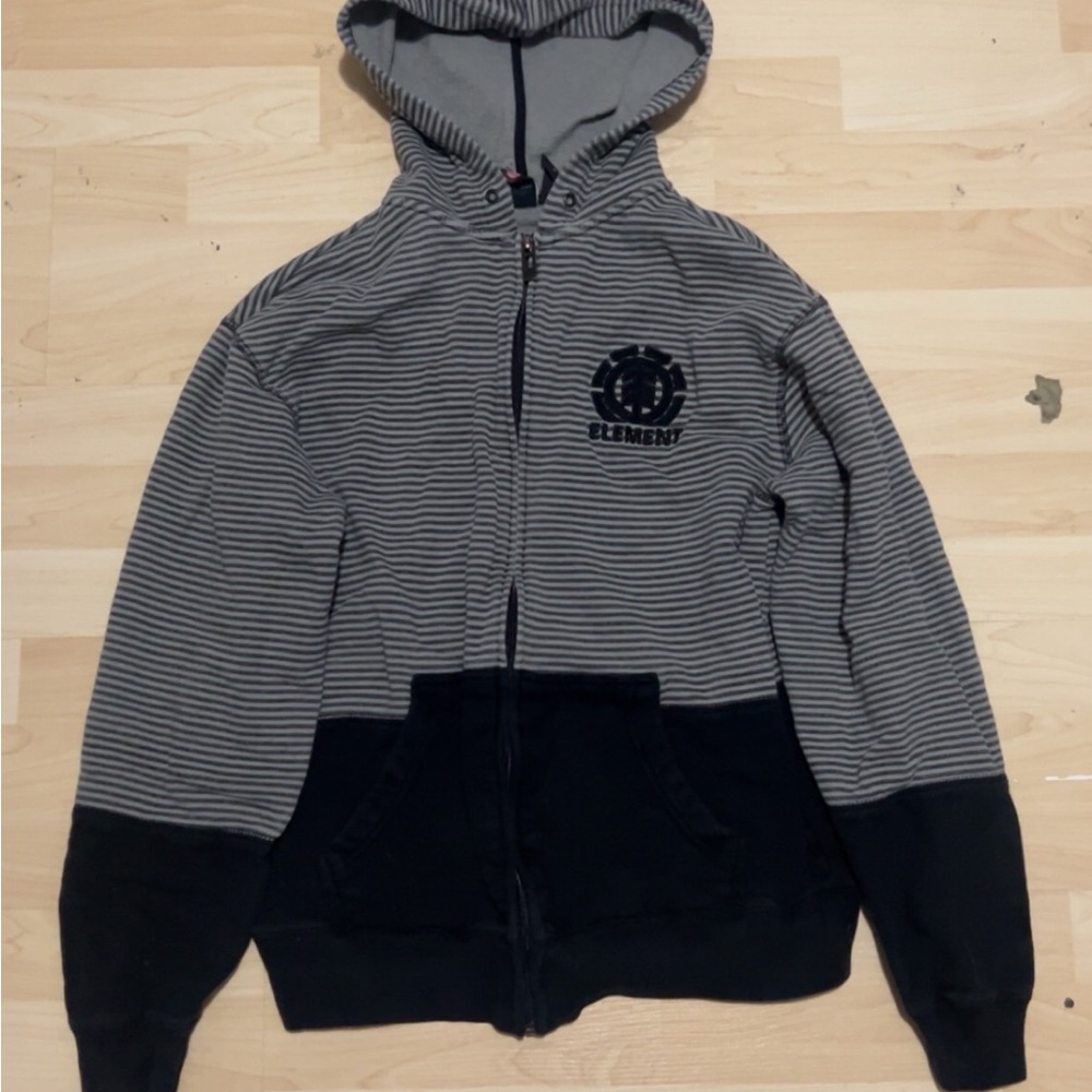 Element Gray and Black Striped Jacket with Hood